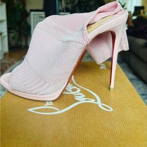 Christian Louboutin Pink Knit Heels